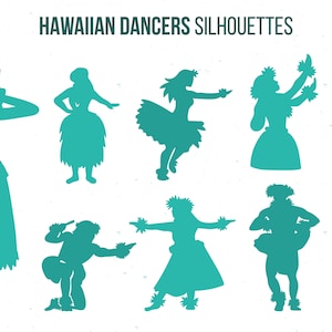 Hawaiian Dancers Silhouette Digital Design Illustration Pack. Ai. PDF. JPEG. SVG - How to in the description