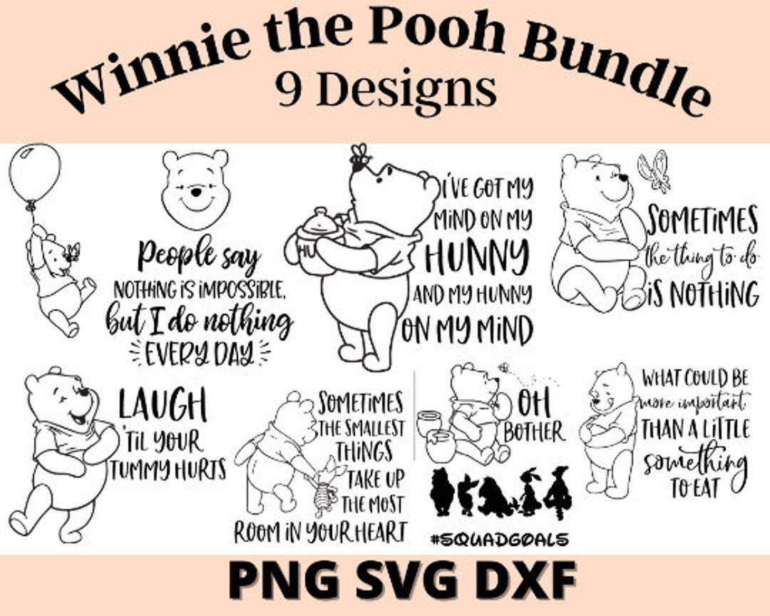 Winnie the Pooh Bundle Pack -SVG, Digital Design