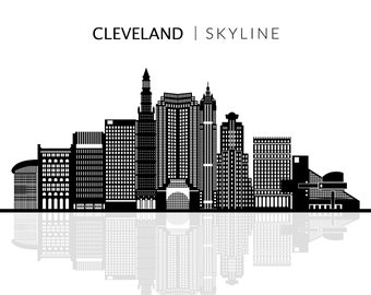 Cleveland City Capital Logo Skyline Digital Design Vector Pack Ohio. AI. JPEG. PDF. Svg-How to available in the description
