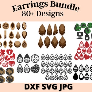 Earrings Vector Design Craftmanship Mega Bundle Pack - SVG, DXF, JPG Print Ready. Apparel design printing