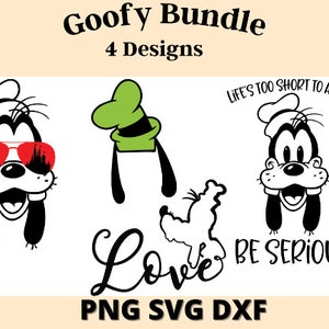 Goofy Digital Illustration Mickey Mouse Cartoon Bundle Pack -SVG, PNG, DXF Digital Formats