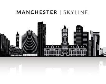 Manchester City Capital Logo Skyline Digital Design Vector Pack United Kingdom. AI. JPEG. PDF. Svg-How to available in the description