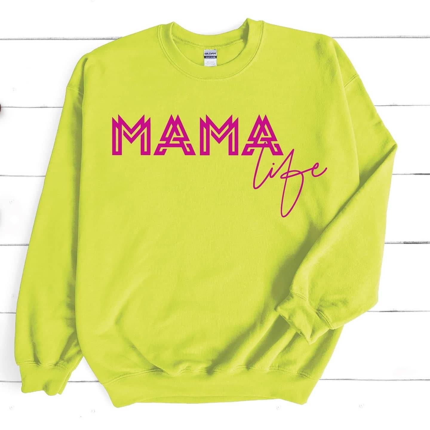 Mama Life Neon Sweater Neon Sweatshirt 90s Vibe Shirt Mom Etsy