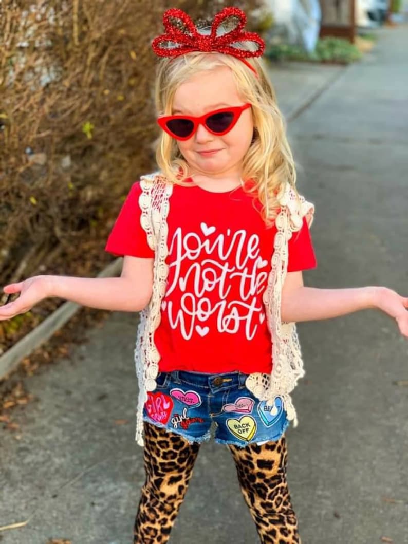 You/'re Not The Worst Anti Valentines Day tshirt Valentines Day Shirt cute valentines day shirt Vday shirt kids Valentine/'s Day outfit