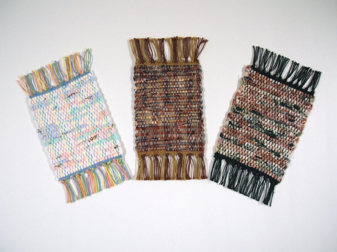 Handwoven Dollhouse Miniature Rag Rug Mat Choice, Collectible Figurine ...