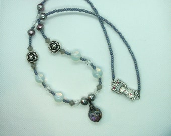 Echte Moonstone Opal Ketting met Mystic-Gekleurde Crystal Drop en Swarovski Kristallen