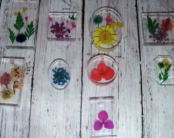 Echte bloem Sieraden! Echte bloemenkettingen! Hars 18K Vergulde of verzilverde ketting! Bloemenhanger: Harsbloemketting