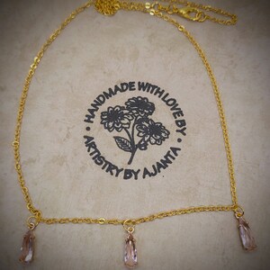 18K Gold Plated Chain With Lilac Crystals
