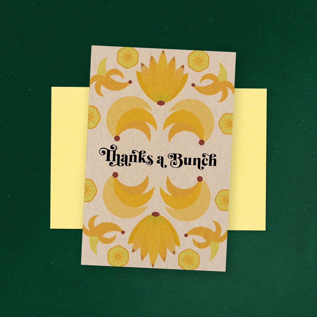 Thanks a Bunch Banana Thank You Card Envelope - Etsy