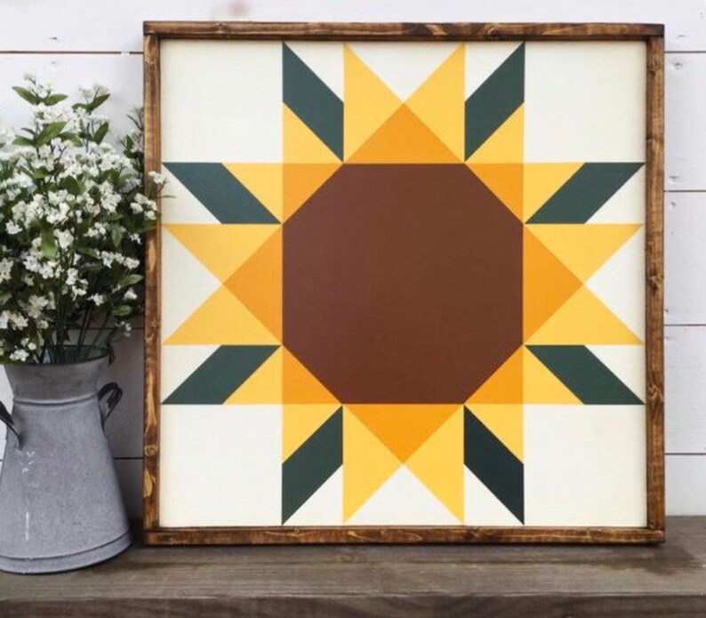 Sunflower Barn Quilt Etsy