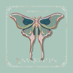 Luna Moth - Enamel Pin | Butterly Enamel Pin Moth Whimsical Gift Pin