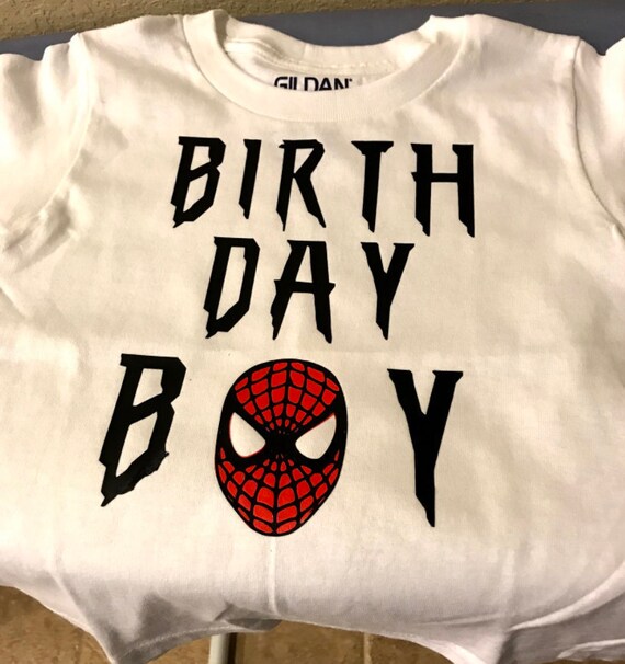 spiderman birthday boy shirt