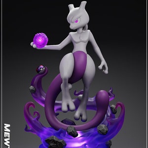Pokemon MewTwo Shadowball ~ Pokedex ~ Legendär ~ Anime ~ Unbemalt ~ Fan Art ~ Resin Figur Figur ~ Modell ~ Gamer Geschenk ~ Game Boy Girl