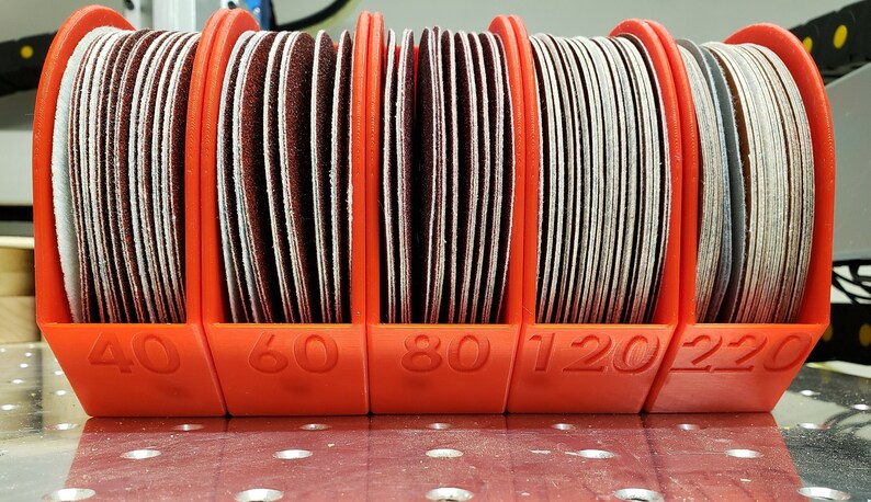 5 Inch Sanding Disc Holder, Garage Workshop Organizer, Grit Number ...
