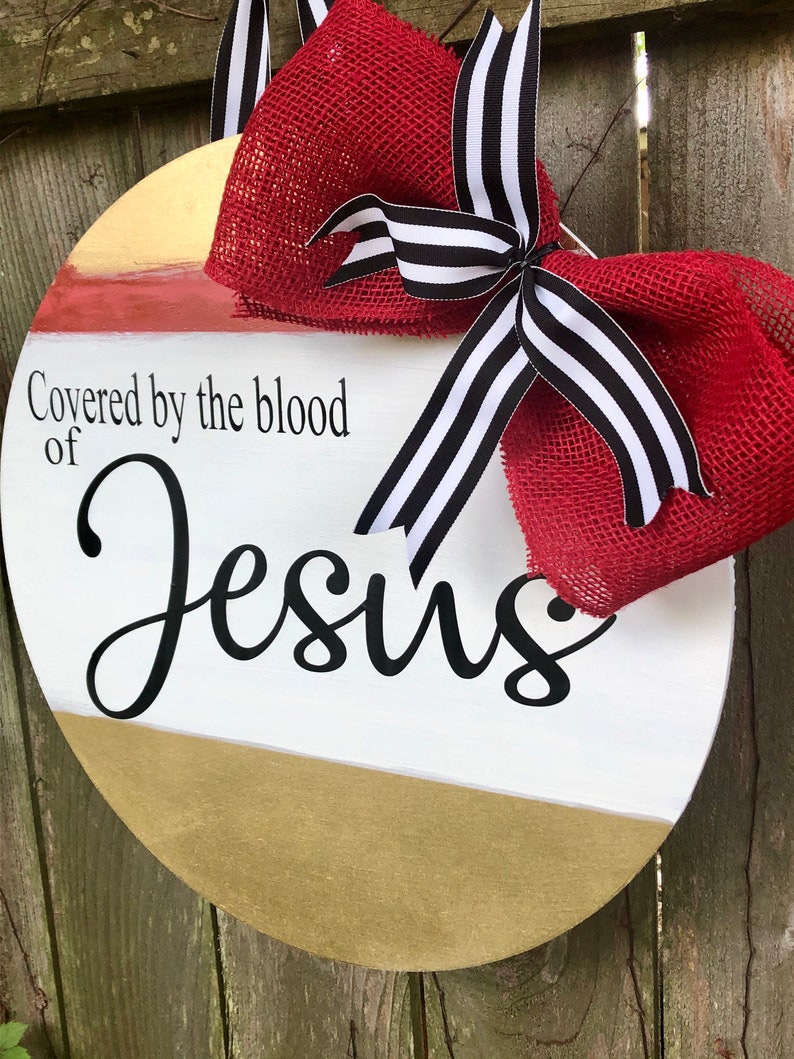 Blood of Jesus Door Hanger Christian Door Hanger Artisanat Etsy