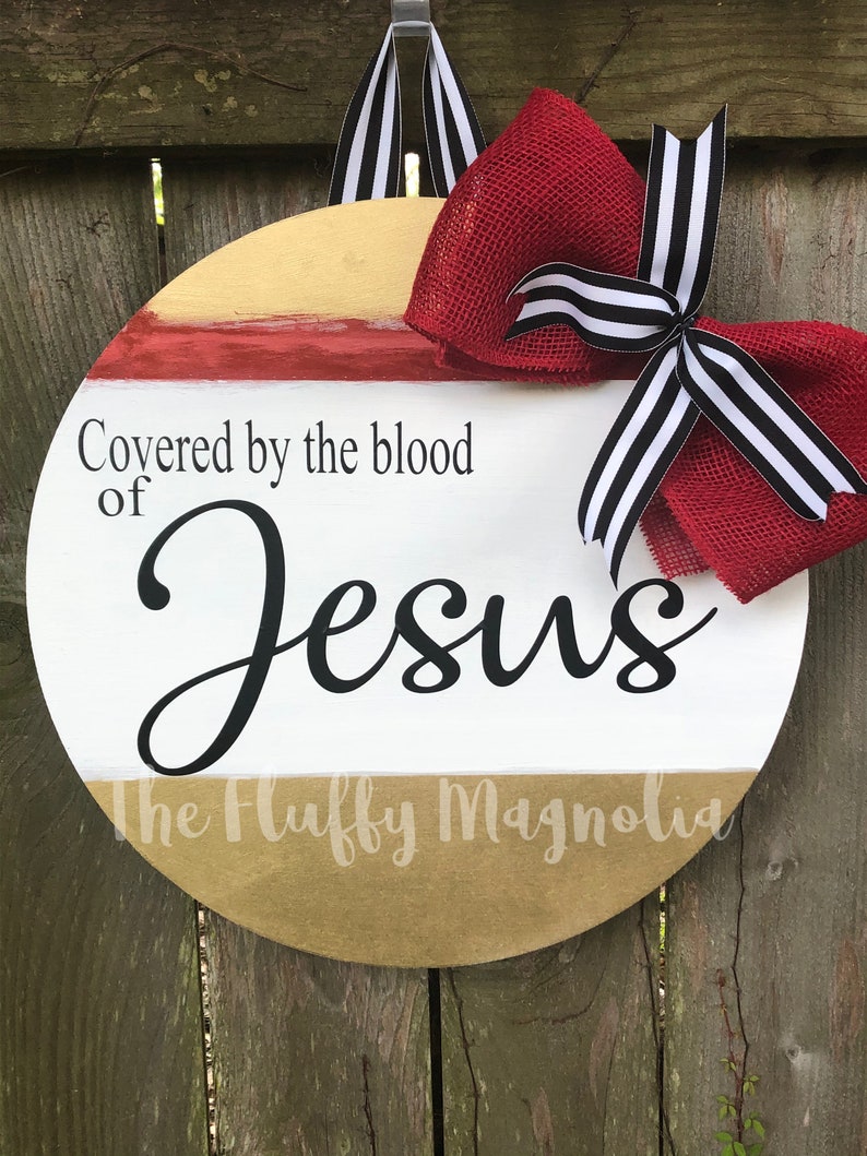 Blood of Jesus Door Hanger Christian Door Hanger Artisanat Etsy