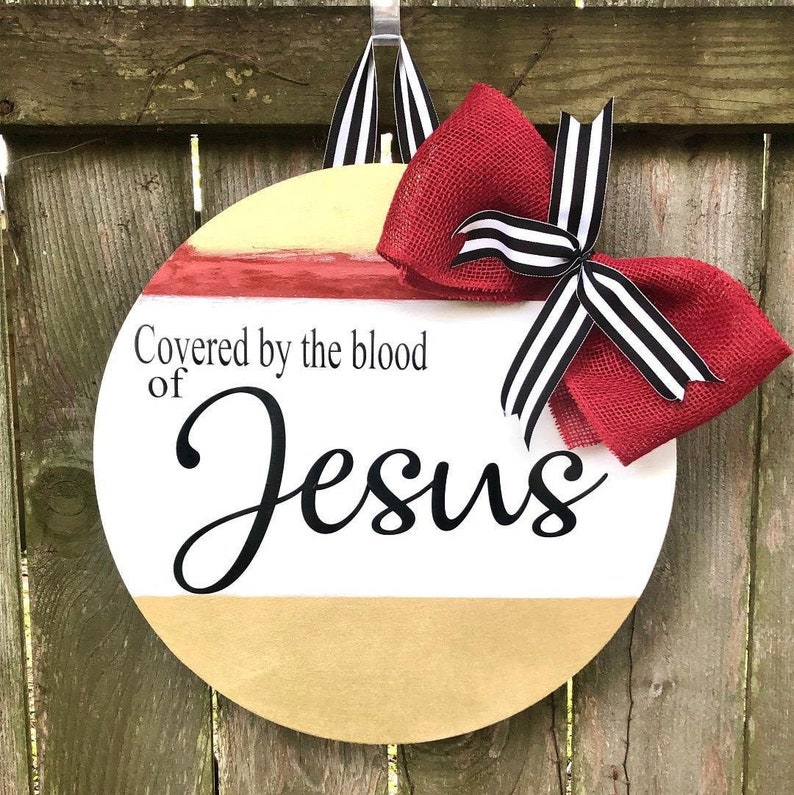Blood of Jesus Door Hanger Christian Door Hanger Artisanat Etsy
