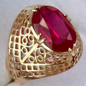 Vintage Original Rose Gold 14k 583 Ring with Ruby 7.25 US  4,94 g,  Ruby Rose Gold Ring 14k, Gift for Her, Rose Gold 583 14K