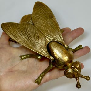 Vintage USSR Bronze / Brass Heavy Insect Fly Ashtray 19 cm 1980s