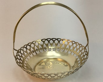 Chic Vintage Antique Candy Cup Bowl Basket Gilt Silver 875 for Sugar Candies