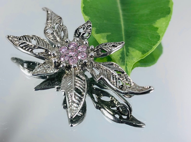 bird feather brooch Gift for her 925 silver brooch Sterling silver brooch Brooch Christmas present shiny brooch