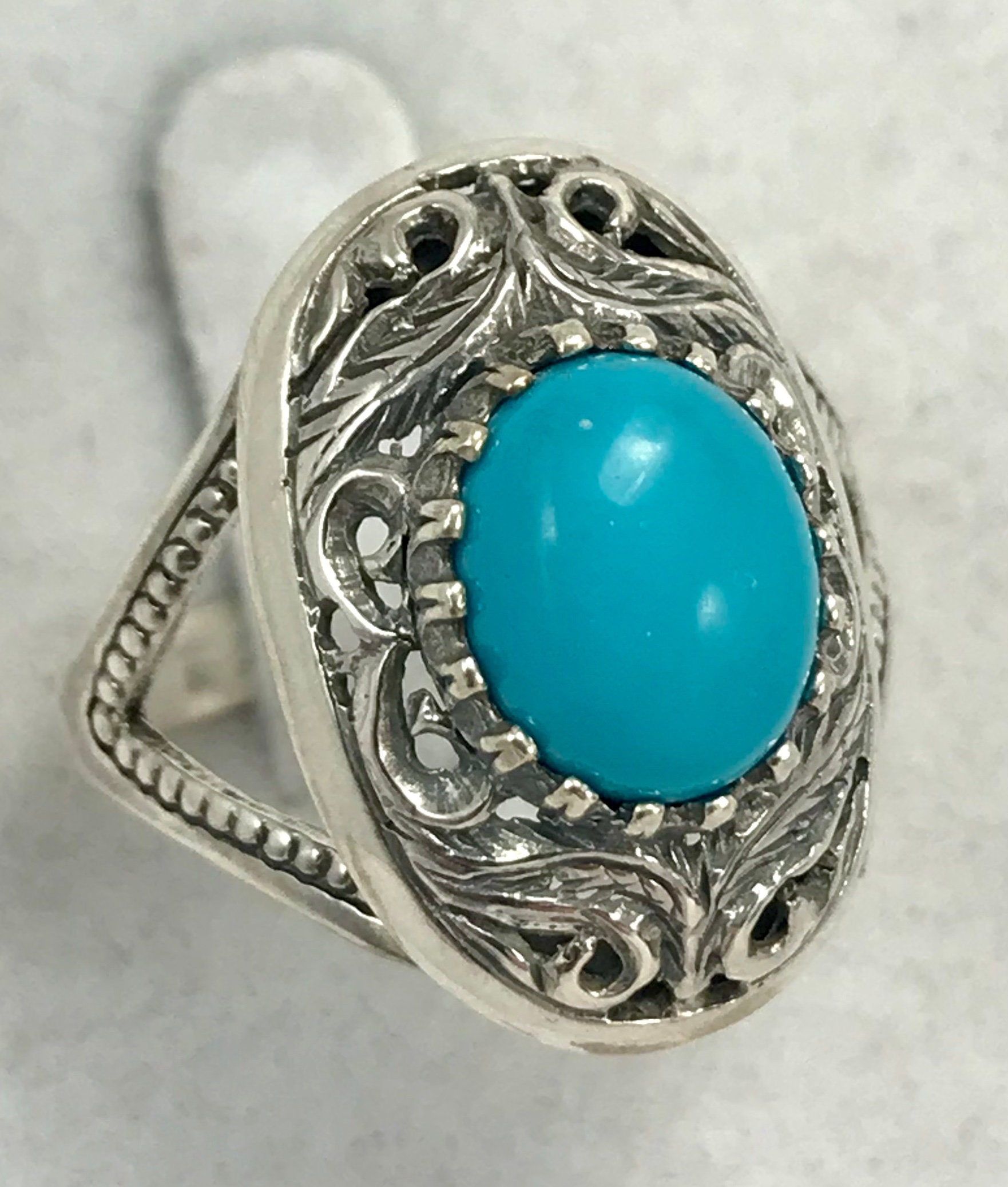 Vintage Sterling Silver 925 Turquoise Color Stone Ring - Etsy.de