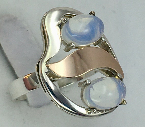 Vintage Sterling Silver 925 & Gold 585 14K Ring wi