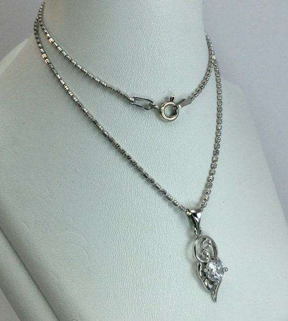Chic Vintage Original Sterling Silver 925 Necklace Pendant With Cubic Zirconia Perfect Gift for Her Sterling Silver 925 Etsy Canada