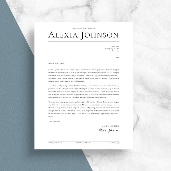 Elegant Letterhead Template for Word and Pages, Custom Letterhead, Personalized Letterhead, Editable Business Letterhead, Custom Stationary
