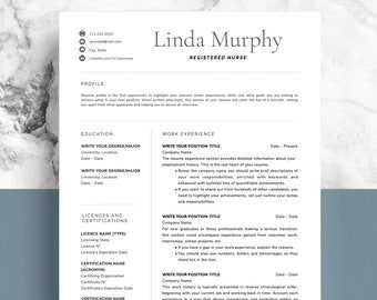 Nursing Resume Etsy