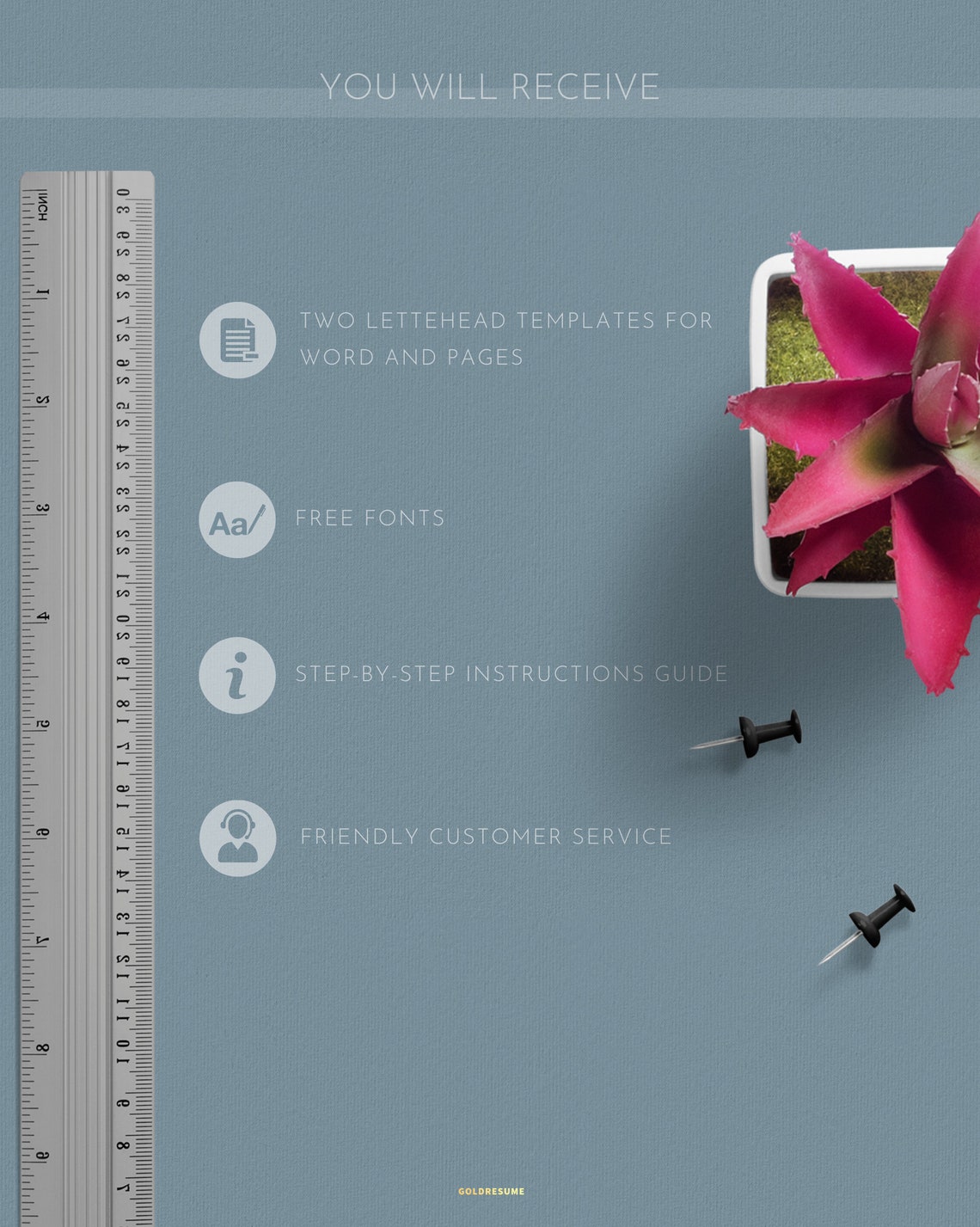 Elegant Letterhead Template for Word and Pages Custom - Etsy