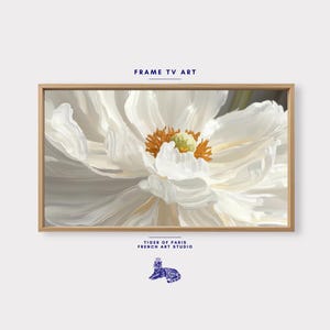 Samsung Frame TV Art | Frame TV Art | Digital Download | Neutral Floral TV Frame Art | Elegant Digital Flower Art | Spring Farmhouse Decor