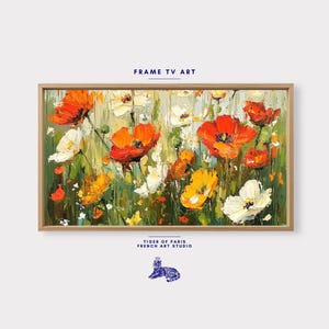 Samsung Frame TV Art | Frame TV Art | Digital Download | Neutral Floral TV Frame Art | Elegant Digital Flower Art | Spring Farmhouse Decor