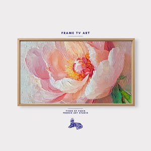 Samsung Frame TV Art | Digital Download | Pink Floral TV Frame Art | Elegant Digital Flower Art | Spring Farmhouse Decor