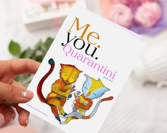 Quarantini Cats - Greeting Card