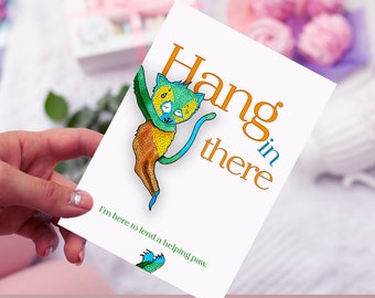 Hang in there Cat Card - Greeting Card