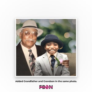 Get a digital photo with your deceased loved one - Unique photo gift to cherish the memories of the one you love.