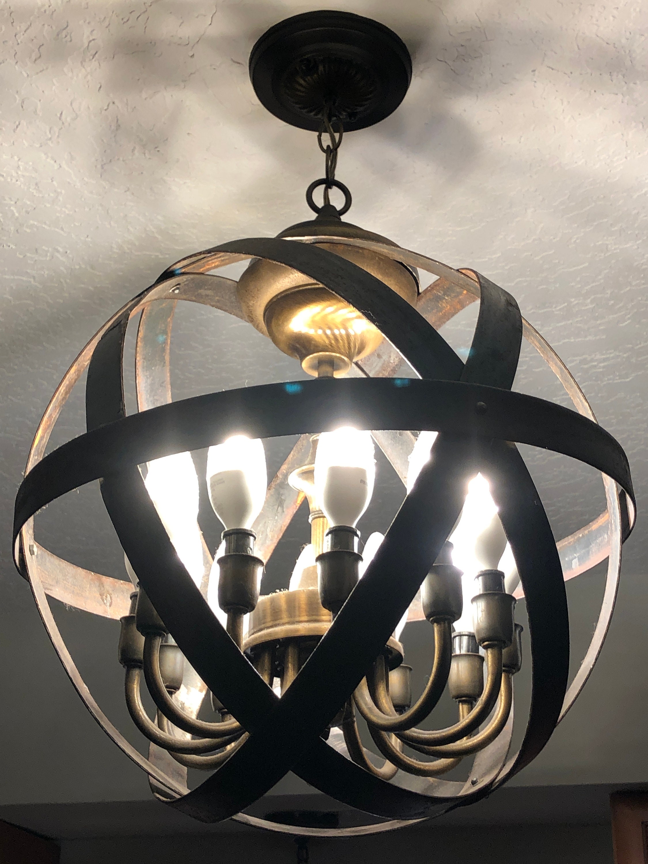 Metal Sphere Light Fixture