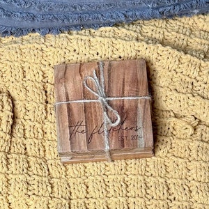 Personalized Wooden Coasters - Set of Personalized Coasters - Wedding Gifts - Housewarming Gifts - Gifts for Couples