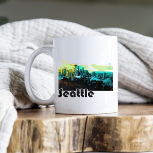 Seattle Mug - 11 oz Coffee Mug - Gifts for Him - Gifts for Her - Skyline - Retro