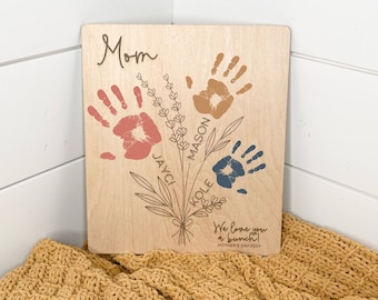 Mother's Day Handprint Sign - Personalized Mother's Day Gift - Gifts for Mom - Gifts for Grandma - Mother's Day Gifts - Handprint Gifts