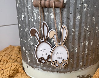 Wooden Easter Basket Name Tags - Personalized - Easter - Easter Bunny - Personalized - Name Tag - Easter Basket - Easter Bunny