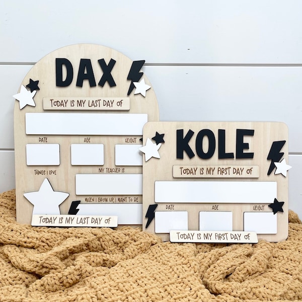 Personalized Back to School Sign - Back to School Picture Board - Interchangeable First/Last Day - Milestone Sign - Back to School Gift