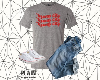 Retro Kansas City Repeating Shirt - Unisex Shirt - KCMO - KC Football - Football - Kansas City