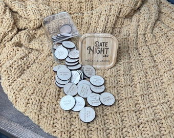 Personalized Date Night Jar - Date Night Tokens - Date Night Ideas - Valentine's Gifts - Gifts for Partners - Anniversary Gifts