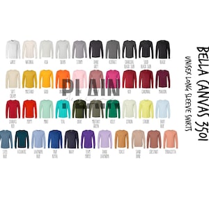 Bella Canvas 3501 Carta de colores - *DESCARGA DIGITAL* - Bella+Canvas Color Chart
