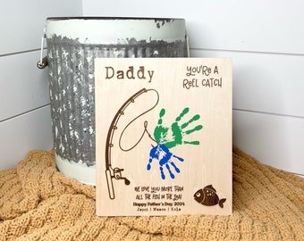 Father's Day Handprint Sign - Personalized Father's Day Gift - Gifts for Dad - Gifts for Grandpa - Father's Day Gifts - Handprint Gifts