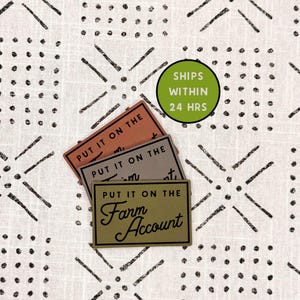 Put It On The Farm Account Patch - With Adhesive - Heat Activated - Leatherette - Country - Funny - Hat Bar
