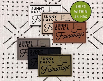 Funny Golf Patch - Sunny Days - Fairways - With Adhesive - Heat Activated - Leatherette - Golfers - Funny - Hat Bar