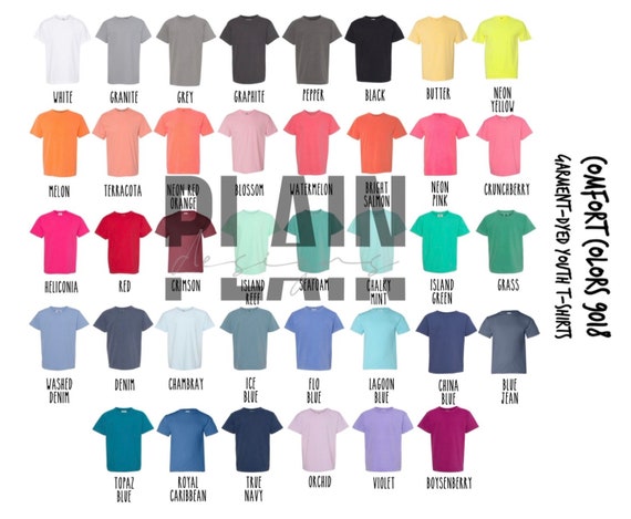 Comfort Colors 9018 Color Chart - *DIGITAL DOWNLOAD* - Comfort Colors Youth  T-Shirts
